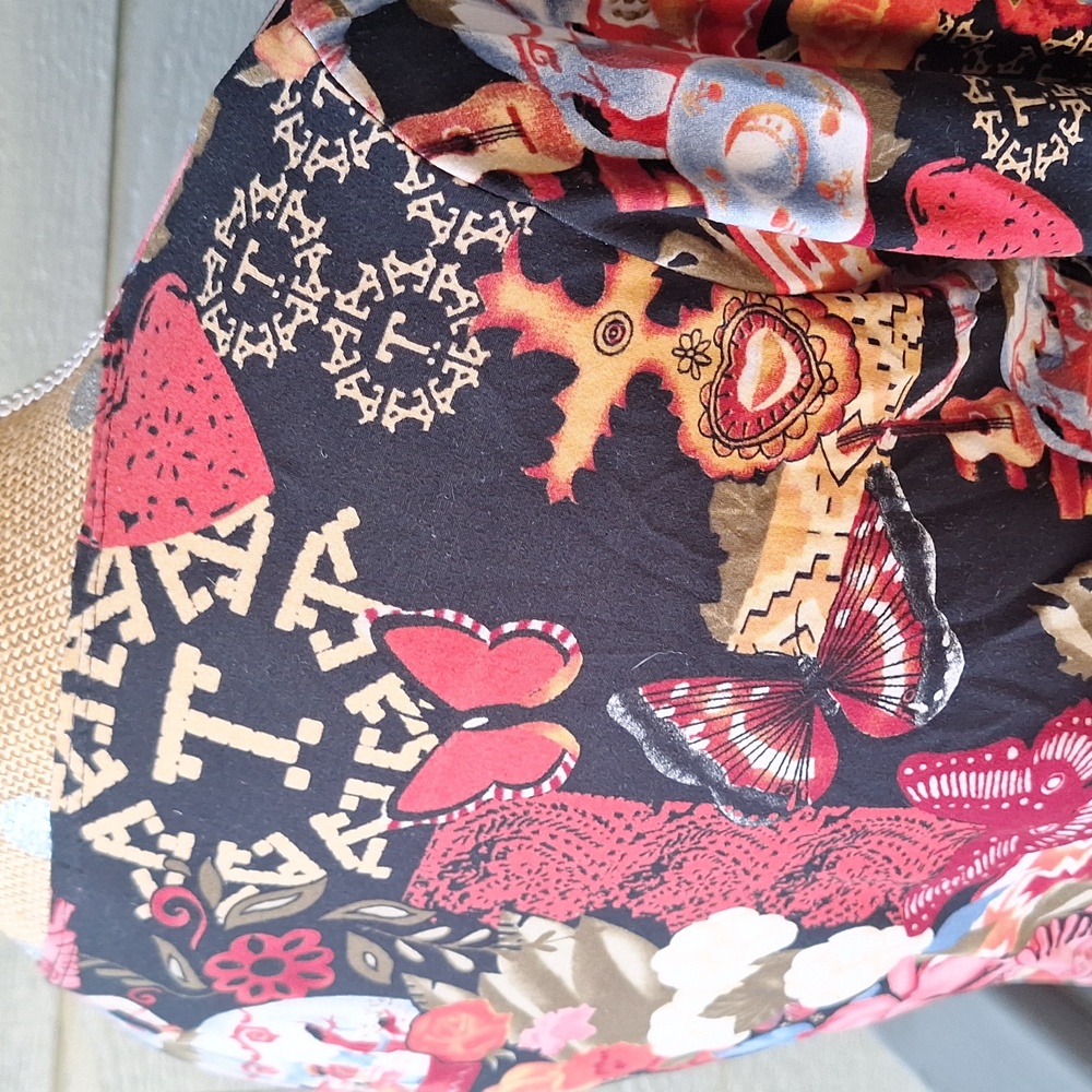 Vintage y2k Thalia Sodi all over print 3/4 top butterflies guitar women small - Picture 8 of 11